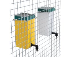 Drinkfles met klepdeksel 1 l naturel incl.beugel voor konijnenhok, ook geschikt voor cavia's - knaagdieren