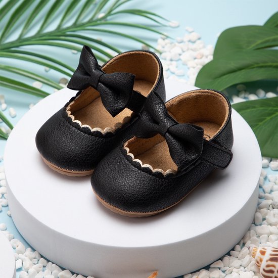 Chaussure enfant décontractée noire avec nœud et velcro - 1 an à 18 mois -  Taille... | bol.com