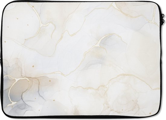 Housse pour ordinateur portable 13 pouces - Imprimé marbré - Zwart - Jaune - Housse pour ordinateur portable