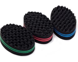 Afro Twist - Haar Spons - Afro Twist Hair Sponge - Haar twister (Blauw/Zwart / Rood)