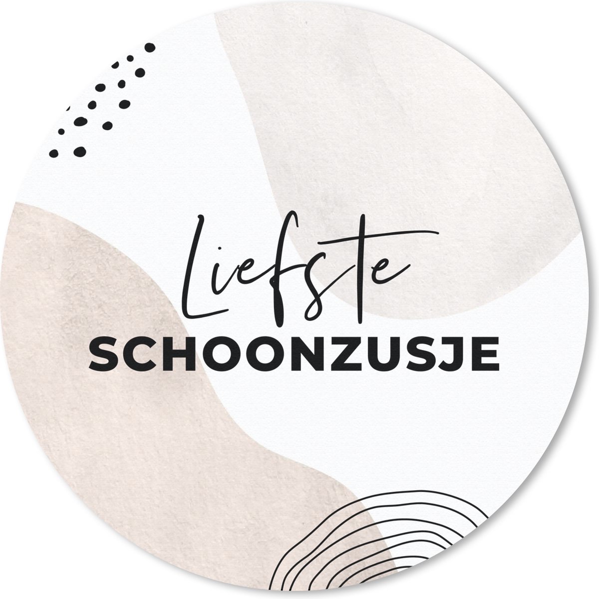 Muismat rond 50x50 cm - Mousepad 'Liefste schoonzusje' - Bruin - Spreuken - Quotes - Ronde muismatten