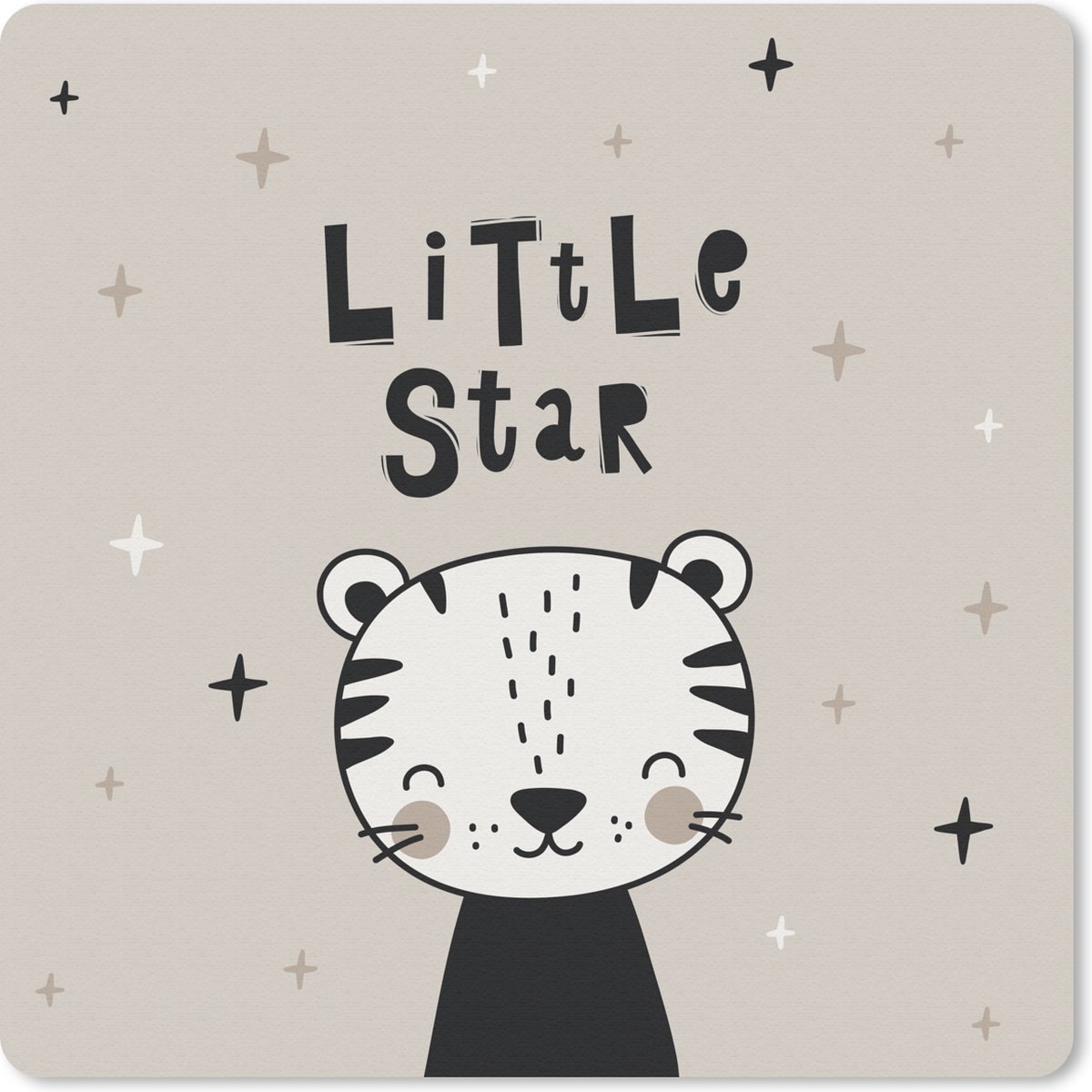 Muismat 30x30 cm - Mousepad Little star - Spreuken - Quotes - Kinderen - Kids - Baby - Jongens - Meiden - Muismatten