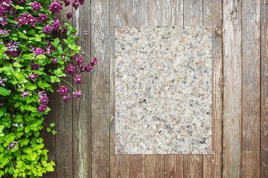 Tuin decoratie Graniet - Wit - Grijs - Steen - Textuur - 30x40 cm - Tuindoek - Buitenposter