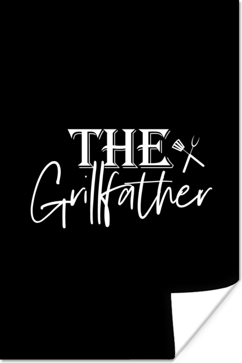 Poster 80x120 cm - Quote - Vader - Grill - Koken - The grill father - BBQ - barbecue - Spr