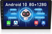 Autoradio TechU™ AT10 – Écran Tactile 9” 2 Din – Bluetooth & Wifi – Android 10.0 – Appel Mains Libres – Radio FM – USB – Navigation GPS – 8G RAM + 128G ROM