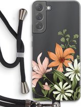 Case Company® - Samsung Galaxy S22 Plus hoesje met Koord - Floral bouquet - Telefoonhoesje met Zwart Koord - Bescherming aan alle Kanten en Over de Schermrand