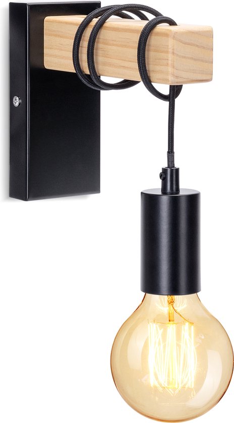Aigostar 13A48 - Applique - Culot E27 - pour l'intérieur - Lampe de chevet - Chambre - Éclairage Éclairage intérieur - sans source lumineuse - Zwart