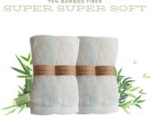 green-goose® Bamboe Baby Wasdoekjes | 4 Stuks | 26 x 26 cm | Wit en Grijs | Heerlijk Zacht en Duurzaam!