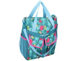 foto van Dunlop Fietstas Rugzak 2in1 - 20 Liter Inhoud - Tropische Print
