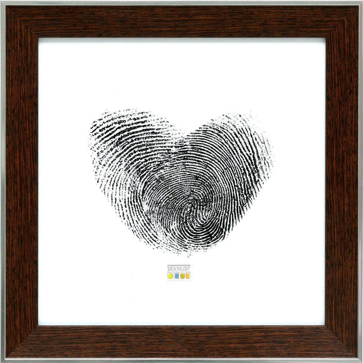 Deknudt Frames fotolijst S45FE3 - bruin - zilver buitenrand - 15x15 cm