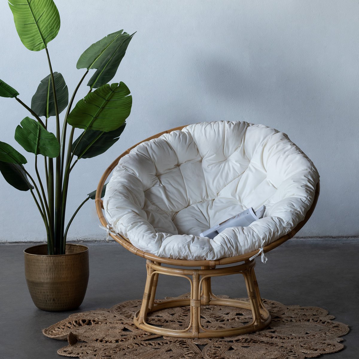 MIAOMI Rond Papasan Stoelkussen, Waterdicht Rieten Stoelkussen, Verdikt