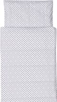 Anel Miffy Dots - Drap lit bébé 80x100 cm + Taie d'oreiller - Blanc / Gris