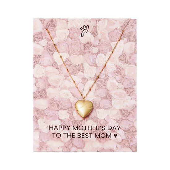 Ketting medaillon hart- Heart Mother's Day Locket Infinity- goud