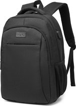 Kono Backpack - Laptop Bag 15,6 pouces - Sac à dos pour femme/homme - Cartable avec port USB et antivol - 28L - Résistant à l'eau - Zwart