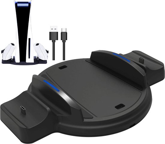 Playstation 5 Oplaadstation 3-1 - Charging Station - PS5 Console Stand / Standaard - Oplaadstation Geschikt voor Sony Controller Headset Dualsense - Oplaadstation - USB hub - Accessoires - Cadeau Voor Man - Good Experience