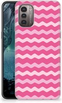 Bumper Hoesje Nokia G21 | G11 Smartphone hoesje Waves Pink