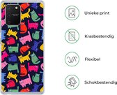 Geschikt voor Samsung Galaxy S10 Lite hoesje - Patronen - Kat - Regenboog - Roze - Meisjes - Kinderen - Kindje - Siliconen Telefoonhoesje