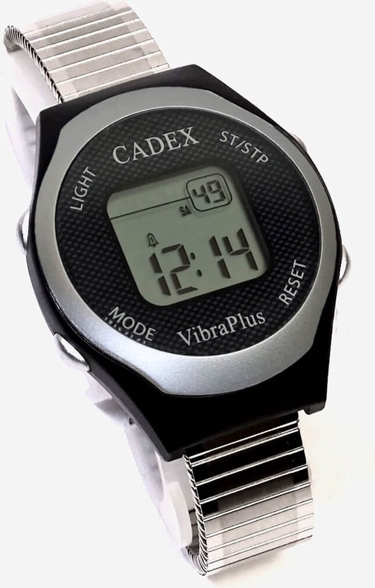 Alarmhorloge volwassenen - Cadex Vibra Plus- 8 dagelijkse alarmen - lock functie- rekband