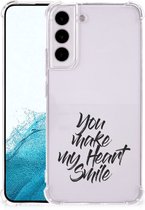 Telefoon Hoesje Geschikt voor Samsung Galaxy S22 Plus Telefoonhoesje met transparante rand Heart Smile