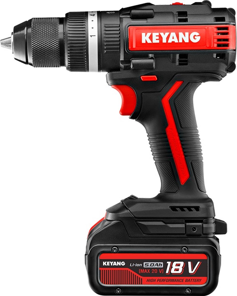 Keyang DM20BLA70C accu klopboor- schroefmachine 18V set (2x 5.0Ah accu) in koffer
