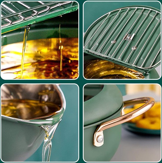 RVS Frituurpan, Janpanese Stijl Tempura Fryer Pot Met Frituurthermometer En Deksels S RVS Frituurpan, Janpanese Stijl Tempura Fryer Pot Met Frituurthermometer En Deksels S
