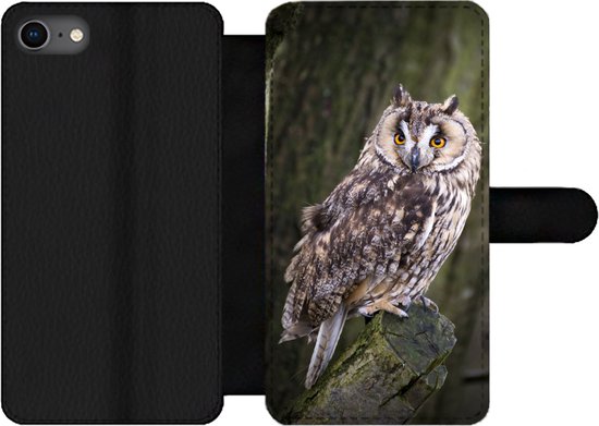 Étui pour iPhone 8 Bookcase - Hibou - Gros plan - Arbre - Avec poches - Étui portefeuille avec fermeture magnétique
