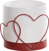 Luxe sierpot Addit Hearts Rood – bloempot voor binnen –  pot van ↕15cm – plantenpot met Ø13 – sierpot voor kamerplant
