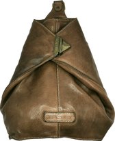 Hillburry Crossbody - Sling Bag - Gewassen Leer Vintage Look - Taupe - Stoer Model - Superhandig -6242/W-2729 - (bxhxd) 29cm x 32cm x 5cm