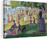 Artaza Canvas Schilderij Zondagmiddag op het La-Grande-Jatte-Eiland - Georges Seurat - 120x80 - Groot - Kunst - Wanddecoratie