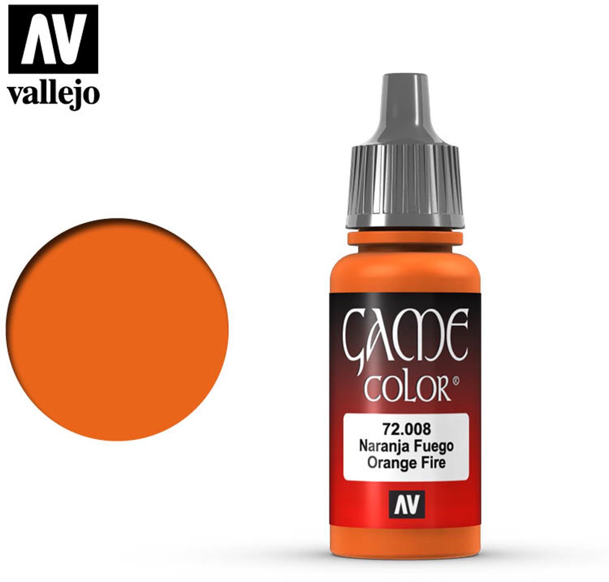 Vallejo Hobbyverf Acrylverf - 72008 Game Color - Orange Fire - Acryl - Verf flesje - 18 ml
