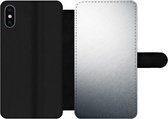 Bookcase Geschikt voor iPhone XS Max telefoonhoesje - Metaal print - Grijs - Zwart - Wit - Met vakjes - Wallet case met magneetsluiting