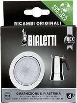 Bialetti Filterplaatje + Siliconen Ring - voor 4 kops RVS percolators