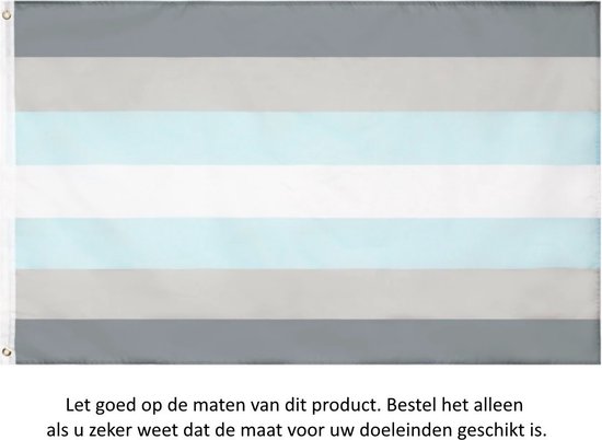 Drapeau avec des bandes horizontales grises, gris clair, blanches, bleu clair et grises.