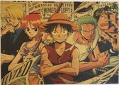 One Piece Collage Anime Vintage Poster 51x36cm.