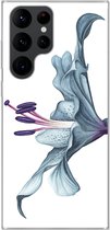 Geschikt voor Samsung Galaxy S22 Ultra hoesje - Bloemen - Aquarel - Lelie - Siliconen Telefoonhoesje