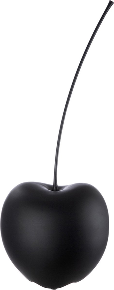 Sculptuur - Beeld - "Celebration" Kers - Zwart - Decoratief Figuur - Fruit - Diameter 25 cm - H 60 cm