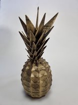 Ananas - decoratief beeld - pineapple - 21cm - woondecoratie - cadeau - goud