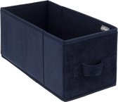 Opbergmand/kastmand 7 liter donkerblauw polyester 31 x 15 x 15 cm - Opbergboxen - Vakkenkast manden