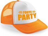 Foute Party snapback cap/ truckers pet oranje voor dames en heren - verkleed petten