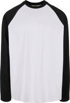 Urban Classics Longsleeve shirt -5XL- Organic Oversized Raglan Wit/Zwart