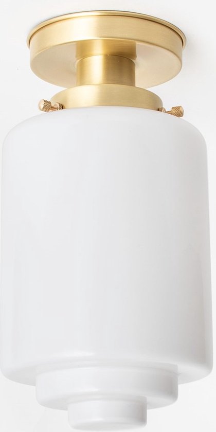 Art Deco Trade - Plafonnière Getrapte Cilinder Medium 20's Messing