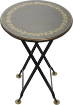 Klaptafel rond Zwart met goudkleurige rand Ø45xH61,5cm