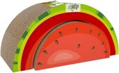 AFP Green Rush Watermeloen Krabpaal - 2 in 1 krabspeelgoed - stevig karton - inclusief zakje kattenkruiden - 44 x 20,5 x 18 cm