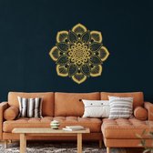 Wanddecoratie | Mandala    | Metal - Wall Art | Muurdecoratie | Woonkamer |Gouden| 72x72cm