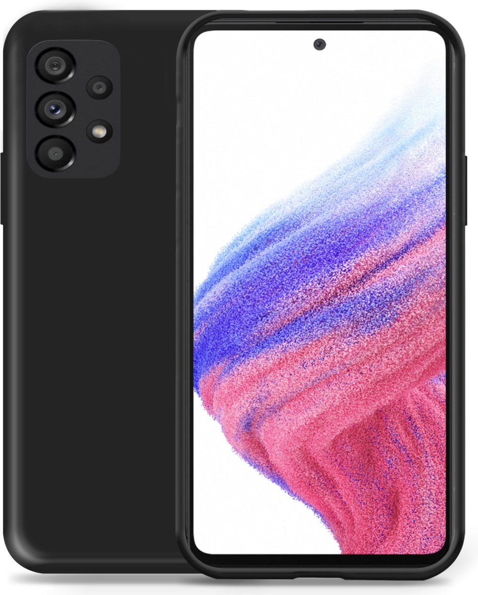 Geschikt voor Samsung A53 5G Hoesje - Suède Back Cover Case Zwart