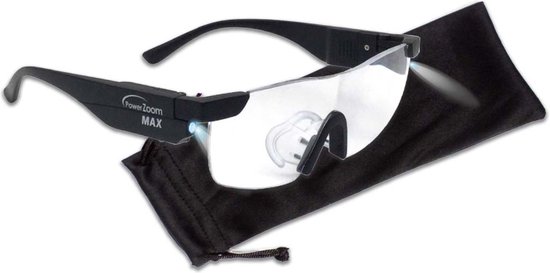 Power Zoom Max, loupes avec éclairage LED intégré - grossissement 160%,  lunettes de... | bol.com