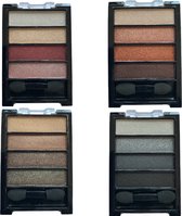 Wynie Cosmetics - 4 Oogschaduw Palettes - Wit / Zilver / Bruin / Beige / Koper / Roze / Zwart / Bordeaux - 1 Set met 4 doosjes