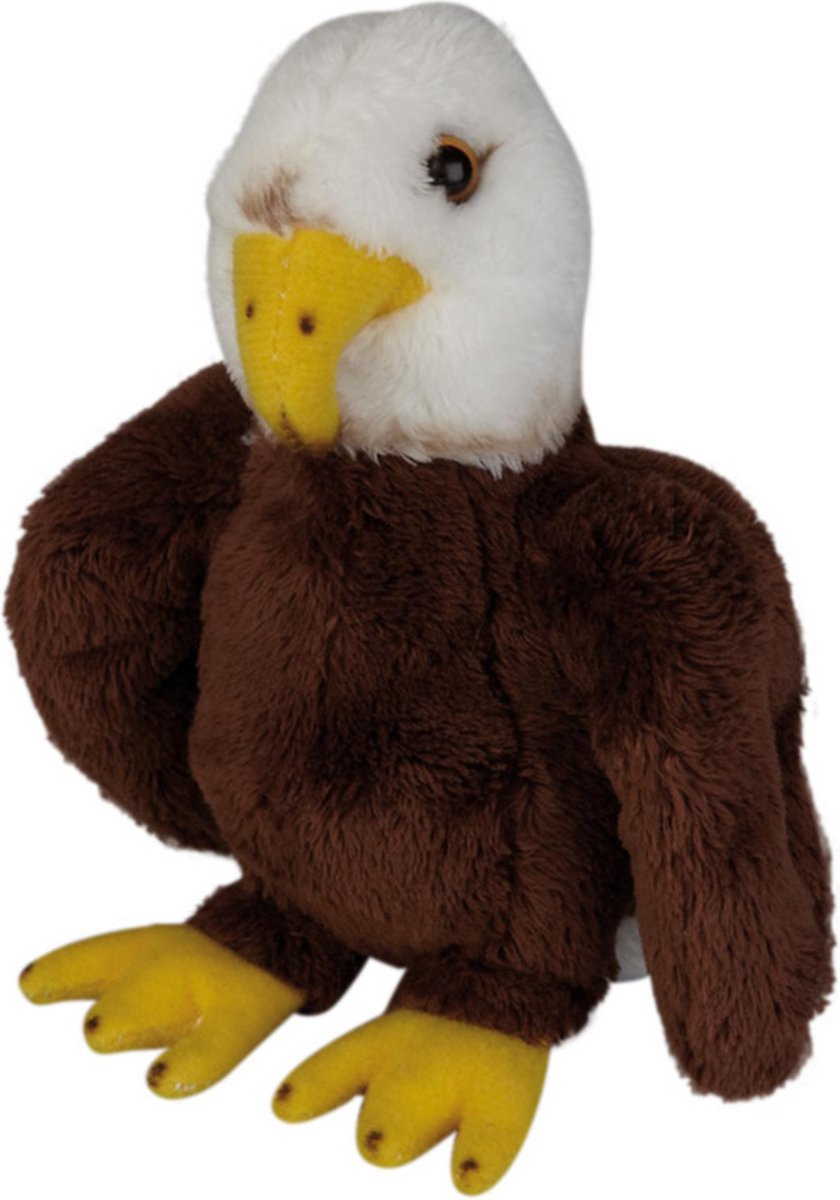 Pluche Amerikaanse Zeearend knuffel - roofvogel - 15 cm - knuffeldieren - Voor kinderen - speelgoed