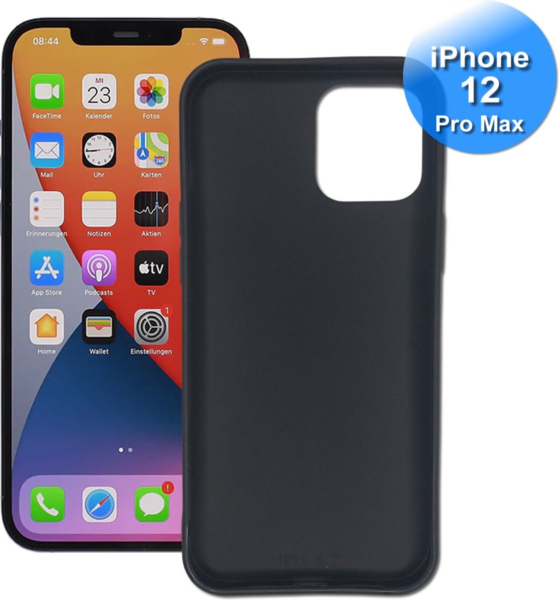 Telefoonhoesje geschikt voor de iPhone 12 Pro Max - Siliconen Back Cover - Hoesje - Zwart