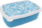 Lunch box Blauw - Lunch box - Boîte à pain - Motifs - Carnaval - Masque - 18x12x6 cm - Enfants - Garçon